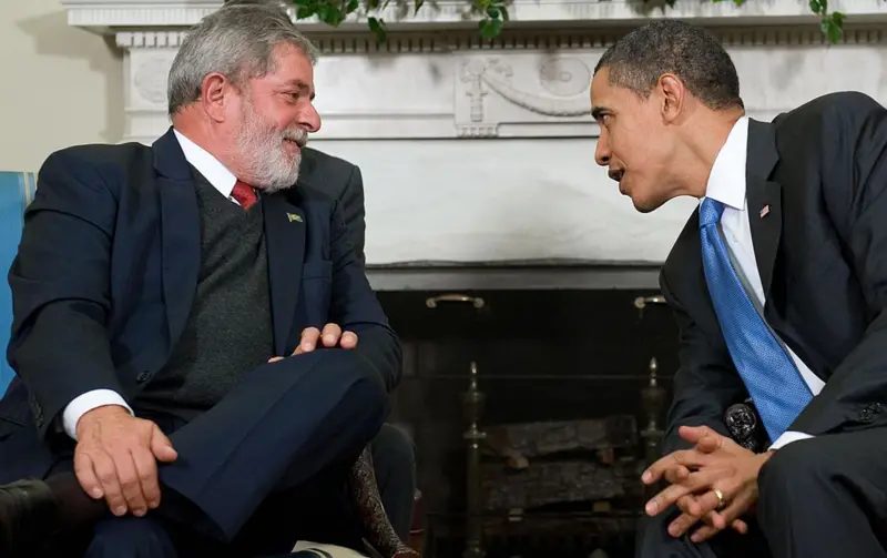 Luiz Inácio Lula da Silva y Barack Obama conversan en la casa Blanca en marzo de 2009