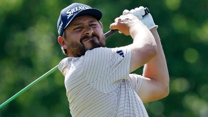 El golfista Andrew Novak jugant al torneig Mexico Open del PGA Tour.