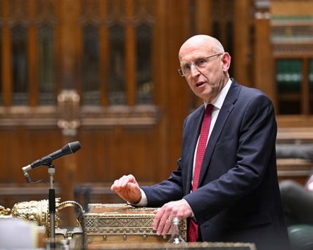 John Healey speaking at the dispatch box in the House of Commons