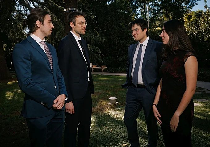 Los galardonados, charlan en la sede en Madrid de la Fundación BBVA.