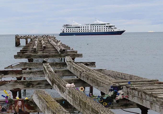 El muelle en Punta Arenas, Chile.