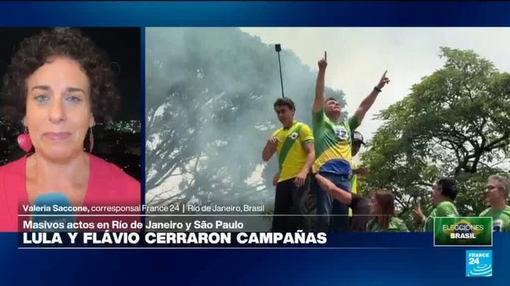 Flávio Bolsonaro tanca la seva campanya amb una marea groga i verd a Rio de Janeiro
