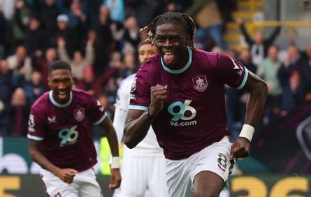 Lesley Ugochukwu celebrates scoring in Burnley’s October 2025 win at home against Leeds