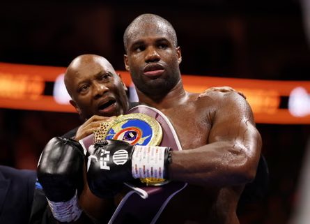 Daniel Dubois celebrates retaining his WBO title in London