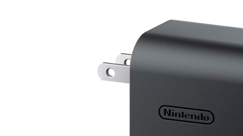 Photo of Nintendo-branded Switch 2 AC adapter plug and USB-C cable.
